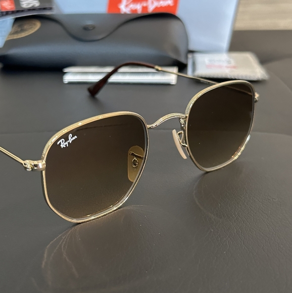 LIKE NEW Ray-Ban Hexagonal RB3548 Gradient Brown Ray ban Sunglasses - Picture 5 of 16